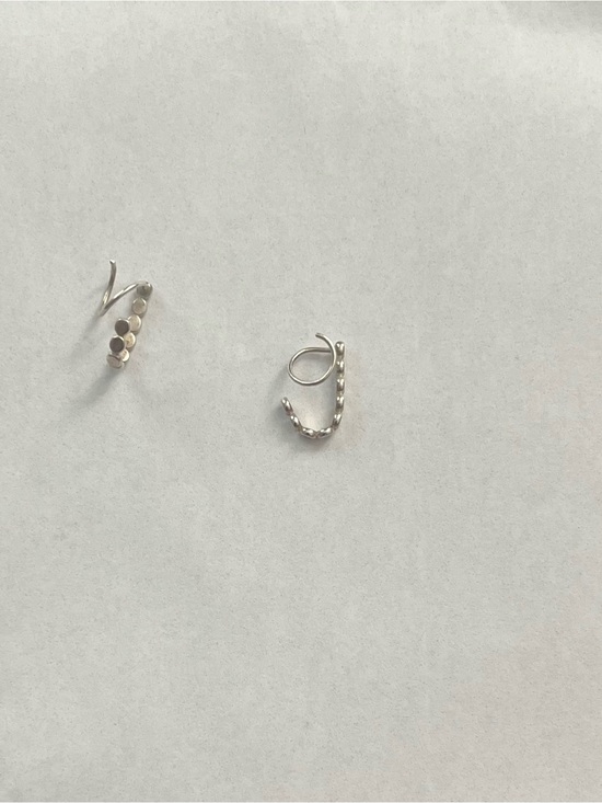 JNYDDesigns Jewelry - Sterling Silver Bead Double Hoop Earrings - Women Jewelry